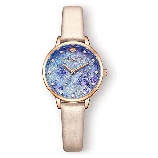 RORIOS fashion orologio donna analogico al quarzo women watch oceano blu dial cinturino in pelle elegante orologio
