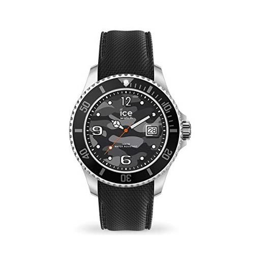 Ice-watch ice steel black army orologio nero da uomo con cinturino in silicone, 017328 (extra large)