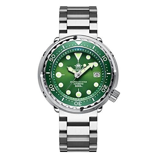 ADDIESDIVE orologio subacqueo uomo diver 300m 47.5mm grande quadrante verde analogico chromalight luminescente