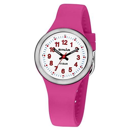 Sinar xb-35-4 - orologio da bambina/ragazza, con cinturino in silicone, 10 bar, colore: rosa
