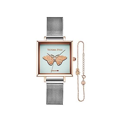 VICTORIA HYDE elegante al quarzo cinturino in maglia di acciaio inossidabile donna orologio bracciali set