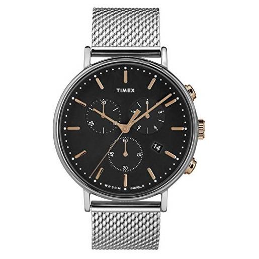 Timex orologio cronografo quarzo uomo con cinturino in acciaio inox tw2t11400