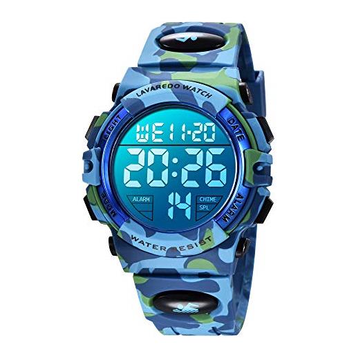 BEN NEVIS orologio da polso orologi sport per bambini digitale multifunzione impermeabile led luce allarme calendario data con cinturino in silicone blu