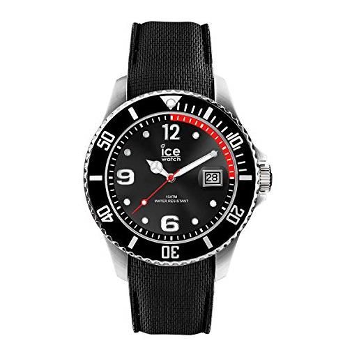 Ice-watch ice steel black orologio nero da uomo con cinturino in silicone, 016030 (medium)