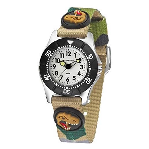 JACQUES FAREL orologio da polso per bambini t-rex mimetico cinturino girevole analogico al quarzo kwd 4111, beige. , cinghia