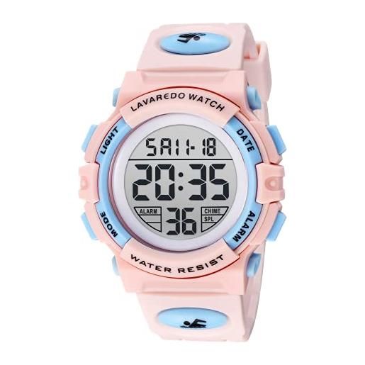 Orologio per bambini, orologio per ragazzi adolescente Fitness tracker  sportivo digitale, con allarme / cronografo / impermeabile per ragazzo  ragazza regalo 5-15 anni (rosa)