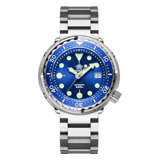 ADDIESDIVE diver 300 metri orologio subacqueo uomo quadrante blu analogico luminescente