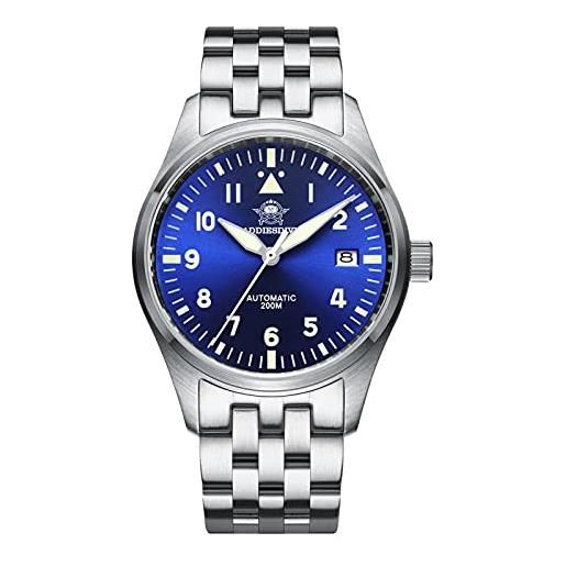 ADDIESDIVE - orologio da uomo con logo, nh35a, orologio automatico h2, blu, 315g
