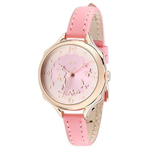 DREAMING Q&P donna ragazze orologio da polso analogico quarzo con cinturino in pelle carino coniglio design oro rosa