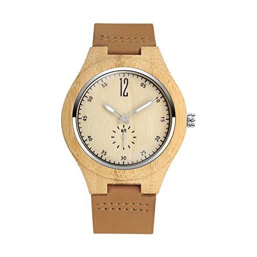 MicLee-simple orologio in legno naturale marrone scuro cinturino in pelle di vacchetta orologi universali al quarzo da uomo e da donna orologi di moda business