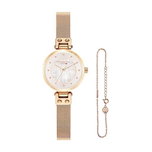 VICTORIA HYDE orologio da donna analogico al quarzo, con cinturino in acciaio inox, oro rosa (oro rosa)