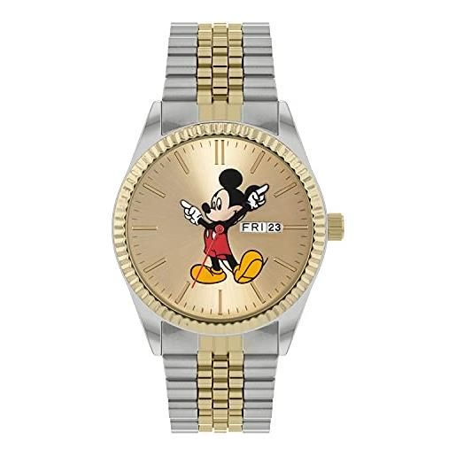 Disney orologio analogico al quarzo unisex adulti con cinturino in acciaio inossidabile mk8185