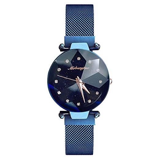 RORIOS moda donna orologi analogico quarzo orologio cielo stellato dial in acciaio inossidabile orologi da polso per donna ragazze