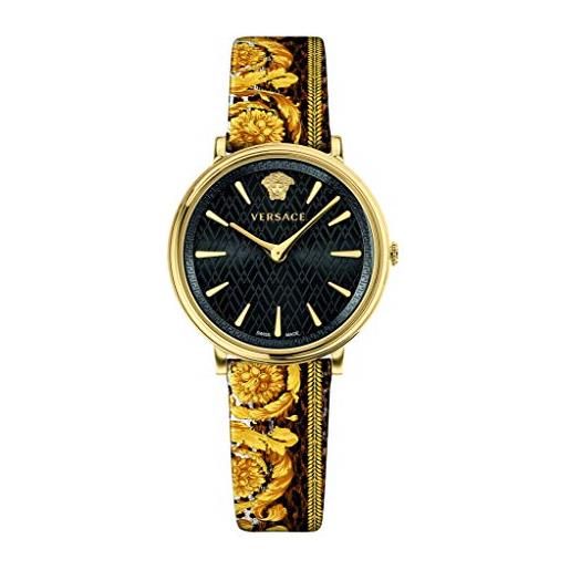 Versace orologio analogico al quarzo donna con cinturino in pelle vbp130017