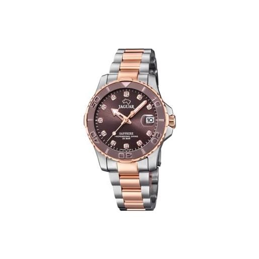 JAGUAR woman collection model j871/2 watch, 34mm brown case with steel bronze strap for lady