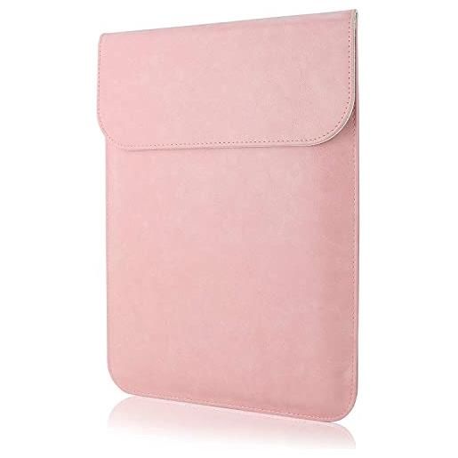 Yeliot - custodia per laptop da 11,6 pollici, in ecopelle, impermeabile, in pelle pu, compatibile con mac. Book 2017, mac. Book air/11,6, microsoft surface pro 4 6 7/12,9, i. Pad pro 2018, colore: rosa