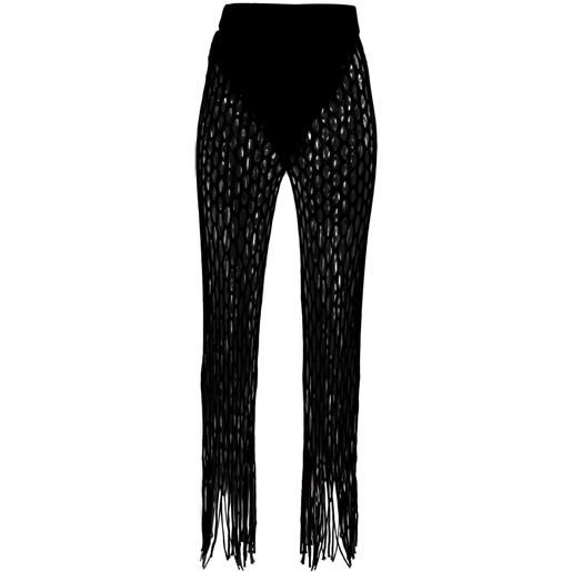 Dion Lee pantaloni con frange - nero