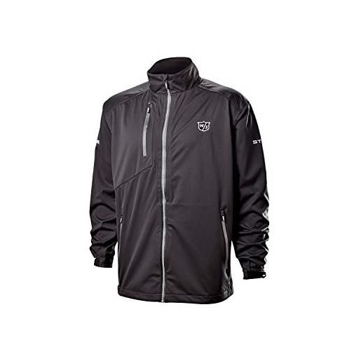 Wilson giacca da golf antipioggia uomo, model rain jacket, black, l