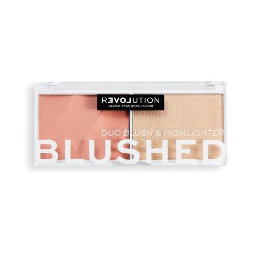 Revolution Relove colour play blushed duo blush & highlighter pelette con illuminante e blush 5.8 g tonalità sweet
