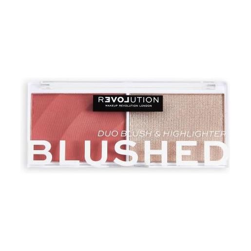 Revolution Relove colour play blushed duo blush & highlighter pelette con illuminante e blush 5.8 g tonalità cute