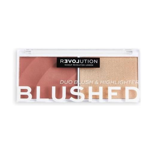 Revolution Relove colour play blushed duo blush & highlighter palette con illuminante e blush 5.8 g tonalità kindness