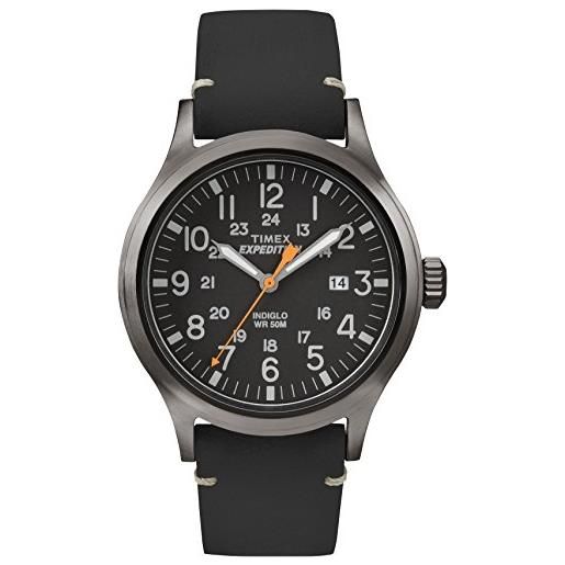 Timex tw4b01900 orologio da polso al quarzo, analogico, unisex, pelle, nero