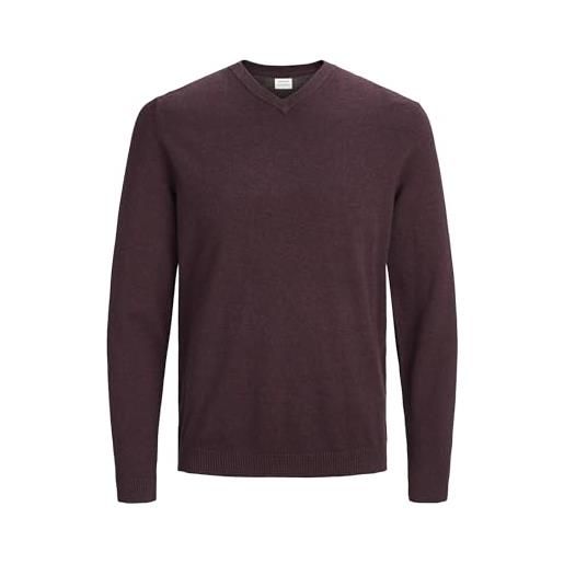 Jack & jones - maglione da uomo jjebasic con scollo a v nero (black black) xxl