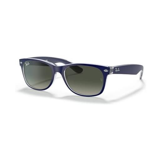 Ray-Ban new wayfarer, occhiali da sole, unisex , blu trasparente (blu trasparente), 55 mm