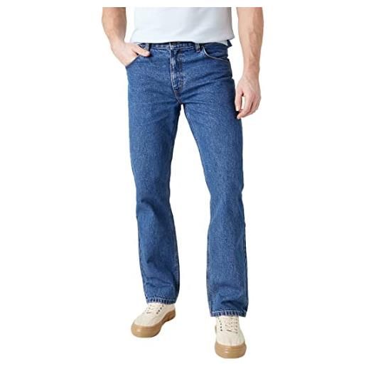 Wrangler authentic straight, jeans uomo, blu (blue black), 38w/32l