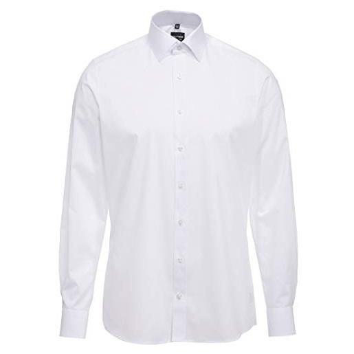Olymp uomo camicia business a maniche lunghe level five, body fit, new york kent, marine 18,38