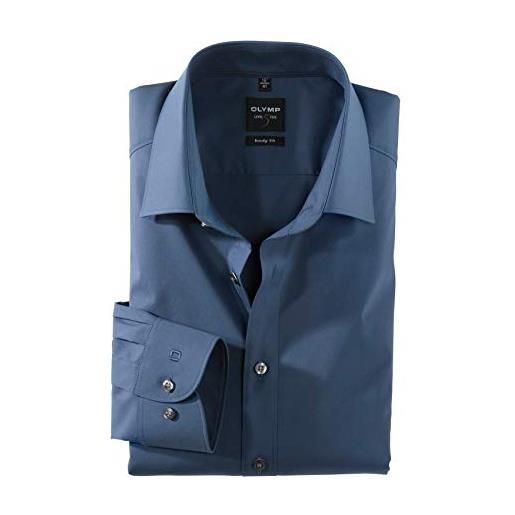 Olymp uomo camicia business a maniche lunghe level five, body fit, new york kent, weiß 00,41