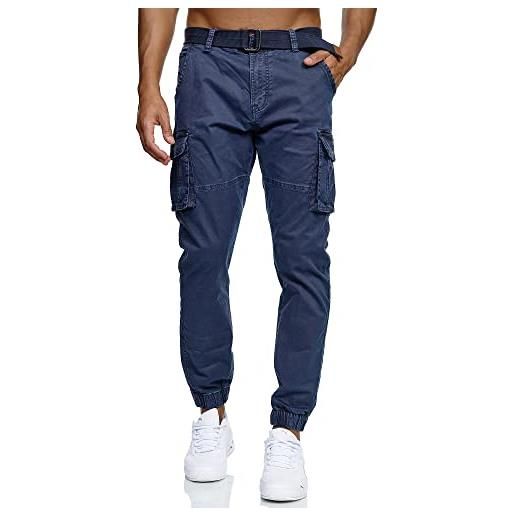 Indicode uomini kerr cargo pants | pantaloni cargo in 98% cotone inclusa cintura pewter xl