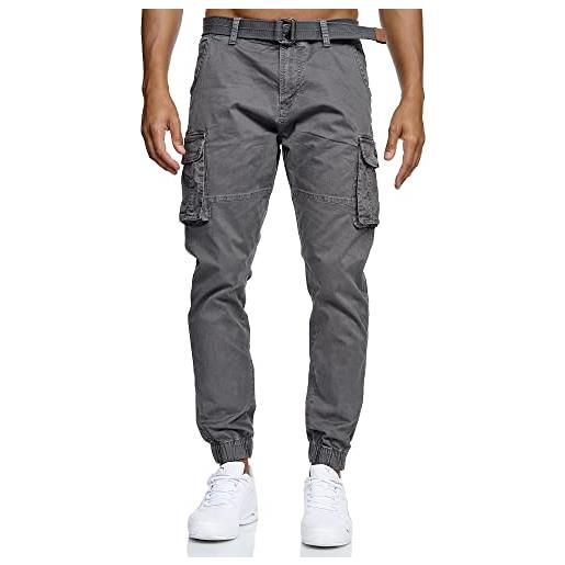 Indicode uomini kerr cargo pants | pantaloni cargo in 98% cotone inclusa cintura black m