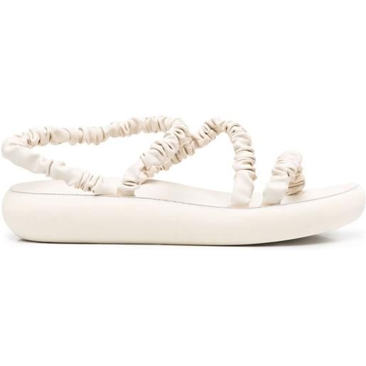 Ancient Greek Sandals sandali eleftheria con ruches - bianco