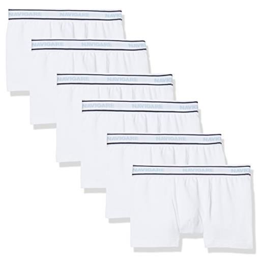 Navigare 13022 boxer, bianco, 3-4 anni (taglia produttore: 3), pacco da 6, bambino