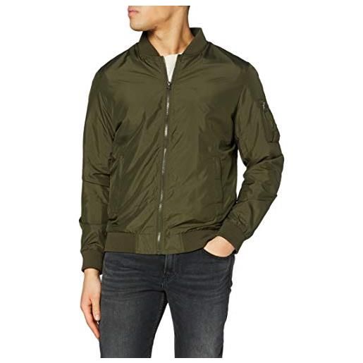 Urban classics giacca bomber uomo, ottimo per le mezze stagiorni, stile old school, giubbotto corto, vestibilità ottimale, colore: verde oliva, taglia: xl