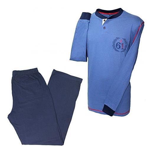 Navigare pigiama uomo misure comode conformate 56-58-60 cotone jersey 140860b - 60-xxxxxl-10