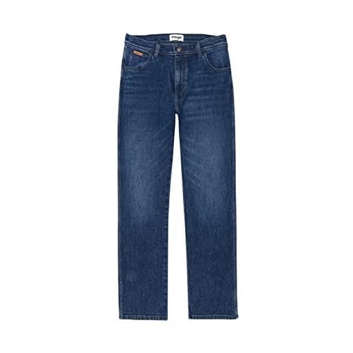 Wrangler texas contrast_1, jeans uomo, blu (blue black 002), 34w / 36l