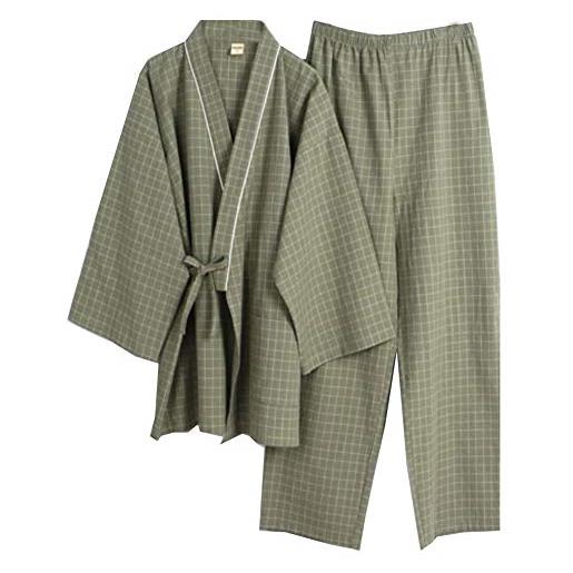 Fancy Pumpkin abiti stile giapponese da uomo in puro cotone kimono pigiama suit suit gown set # 06