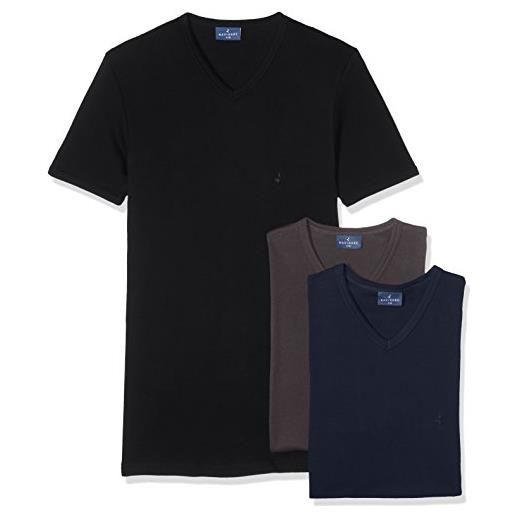 Navigare 112 (pacco da 3), maglietta intima uomo, multicolore (nero grigio navy), m confezione da 3