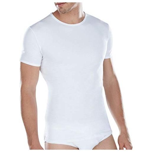 Sergio Tacchini, set da 6 magliette intime uomo in cotone elasticizzato modello paricollo. Bianco sesta