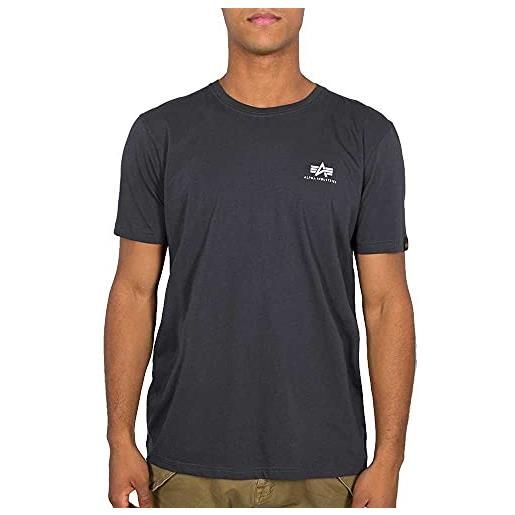 Alpha industries maglietta basic t small logo per uomo t-shirt, iron grey, m