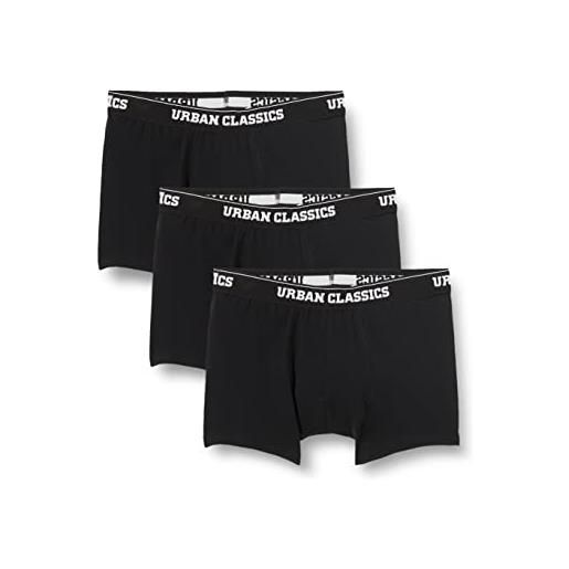 Urban Classics cotone organico set da 3 boxer uomo confezione da 3 pezzi, nero + nero + nero
