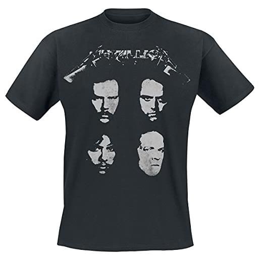 Metallica 4 faces uomo t-shirt nero m 100% cotone regular