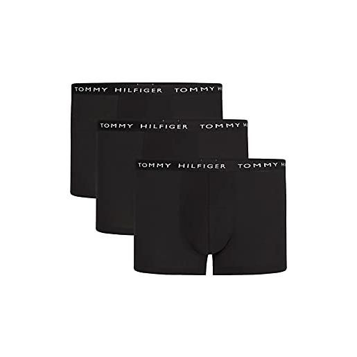 Tommy Hilfiger pantaloncino boxer uomo confezione da 3 intimo, nero (black/black/black), xl
