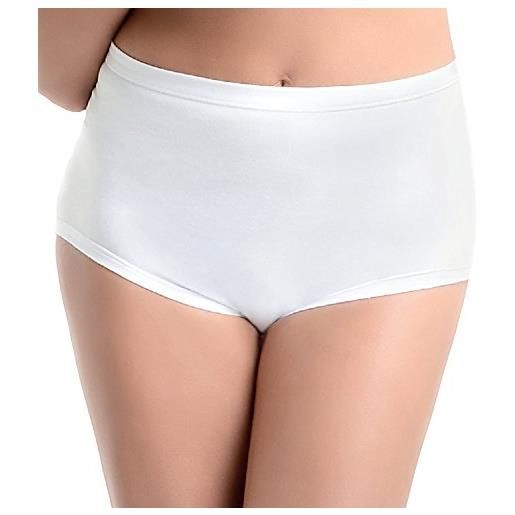 Liabel 6 paia di culotte a vita alta in cotone elasticizzato modello l623. Bianco taglia 4