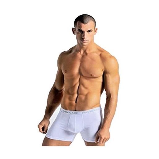 Navigare 6 boxer uomo cotone elasticizzato elastico esterno art. 573/e bianco o colorato (4/m, bianco)