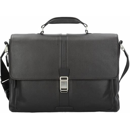 Piquadro messenger briefcase in pelle 40 cm scomparto per laptop marrone