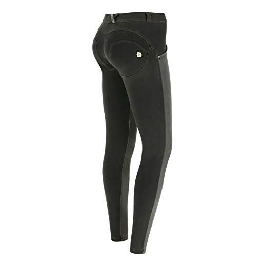 FREDDY - pantalone wr. Up® skinny vita e lunghezza regular in denim strappato, nero, medium