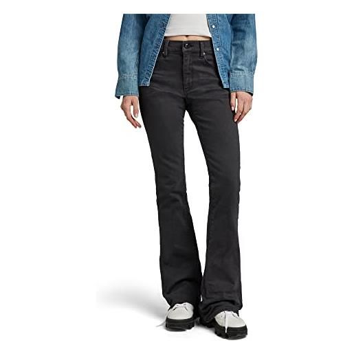 G-STAR RAW 3301 flare jeans donna , nero (caviar gd d21290-c301-d578), 27w / 28l